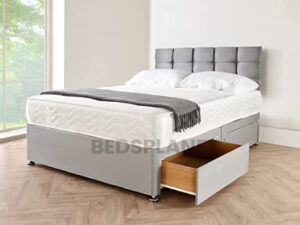 Grey Suede Divan Bed